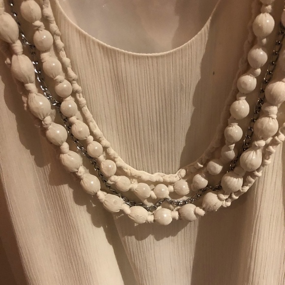 Calvin Klein White Dress Shirt Necklace  built in S - Picture 6 of 8